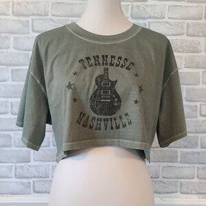 Aeropostale Green Og Collection Crop Boyfriend Nashville Western Cowgirl NEW Lg
